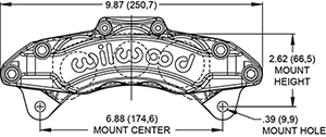 Dimensions for the AT6 Lug Mount