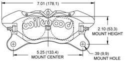 Dimensions for the Dynapro Lug Mount