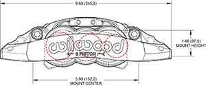 Dimensions for the Forged XRS6R Radial Mount