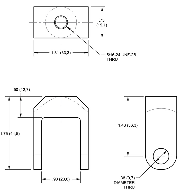 Clutch Clevis Drawing