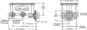 Compact Tandem Master Cylinder Drawing