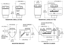 Combination Remote Master Cylinder Drawing