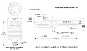 Compact Remote Flange Mt MC Body w-Reservoir Kit Drawing