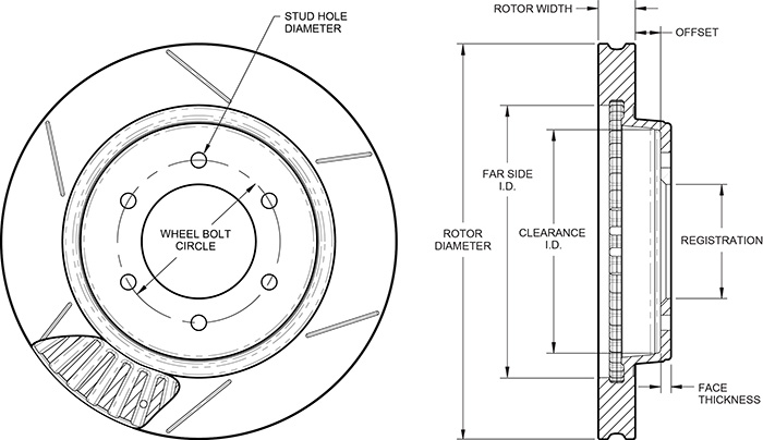 GT Vented Rotor & Hat Drawing