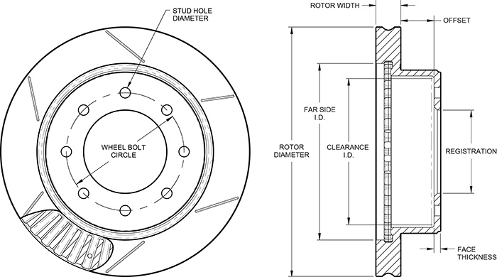 GT Vented Rotor & Hat Drawing