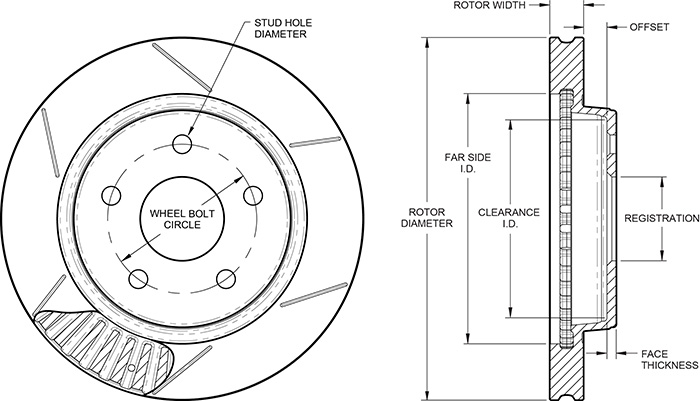 GT Vented Rotor & Hat Drawing