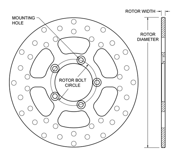 Drilled Steel Rotor Drawing