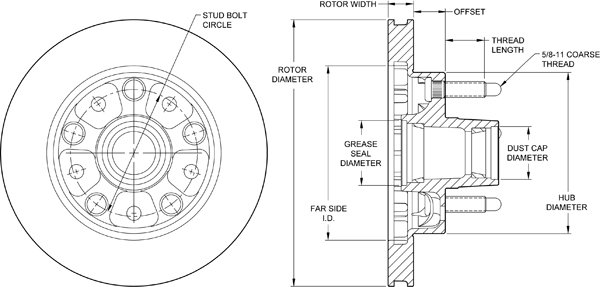 HP Modified Hub & Rotor Drawing