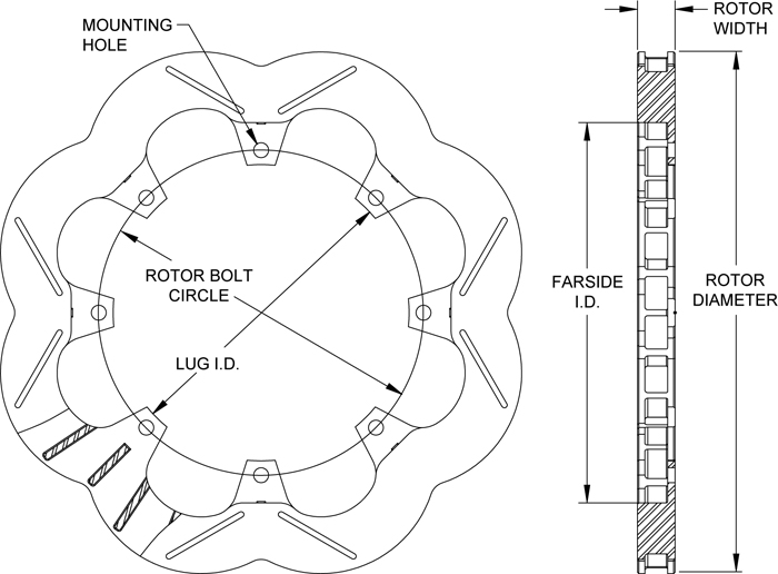 Super Alloy Scalloped Rotor Drawing