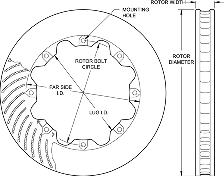 HD 36 Curved Vane Rotor Dimension Diagram