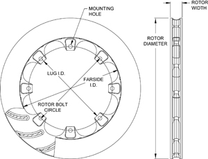 ULHD 16 Curved Vane Rotor Dimension Diagram