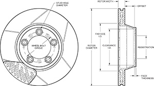 GT Vented Rotor & Hat Drawing