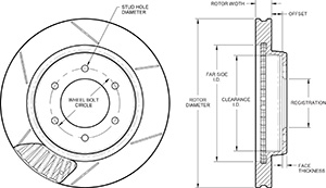 GT Vented Rotor & Hat Drawing