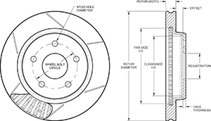 GT Vented Rotor & Hat Drawing