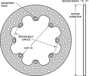 Super Alloy Drilled Rotor Drawing