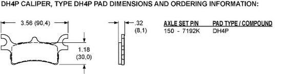 Pad Dimensions for the DH4 Dual Hydraulic