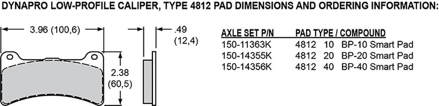 Pad Dimensions for the Forged Dynapro Lug Mount Low-Profile