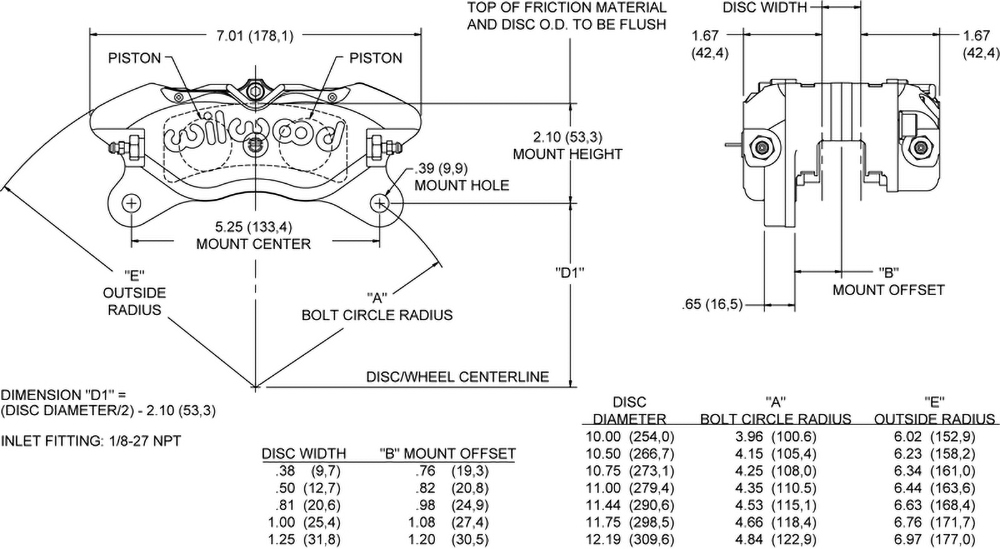 Wilwood High Performance Disc Brakes - Caliper Product Number: 120-11370-BK