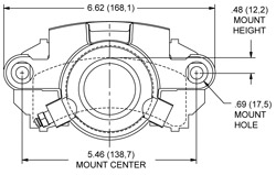 GM-Metric-Iron Single Piston Floater Caliper Drawing