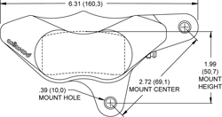 GP310 Motorcycle Front (2000-2007) Caliper Drawing