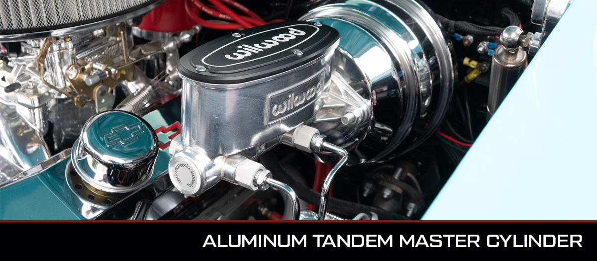 Wilwood Aluminum Tandem Master Cylinder Kit Installed in Car at Goodguys Event
